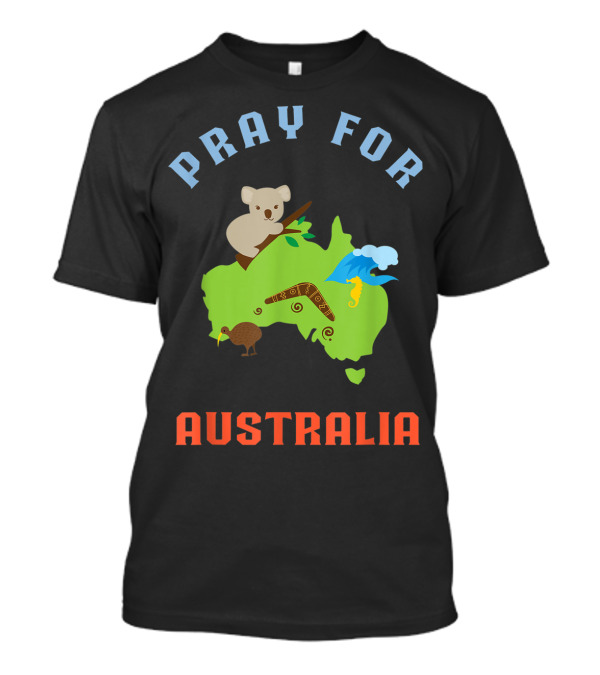 Pray For Australia Koala Kiwi Rain Cloud T-Shirt