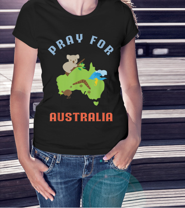Pray For Australia Koala Kiwi Rain Cloud T-Shirt