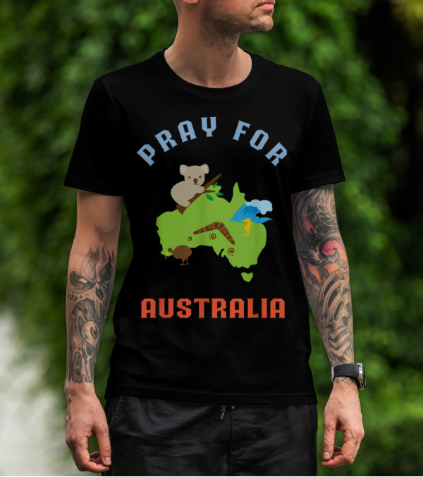 Pray For Australia Koala Kiwi Rain Cloud T-Shirt