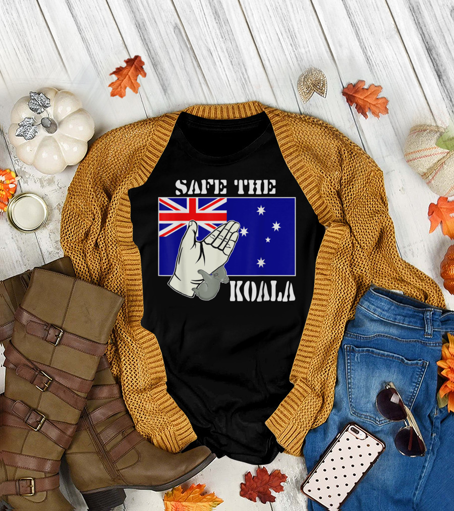 Safe The Koala Australia Flag Animal Welfare Koala T-Shirt