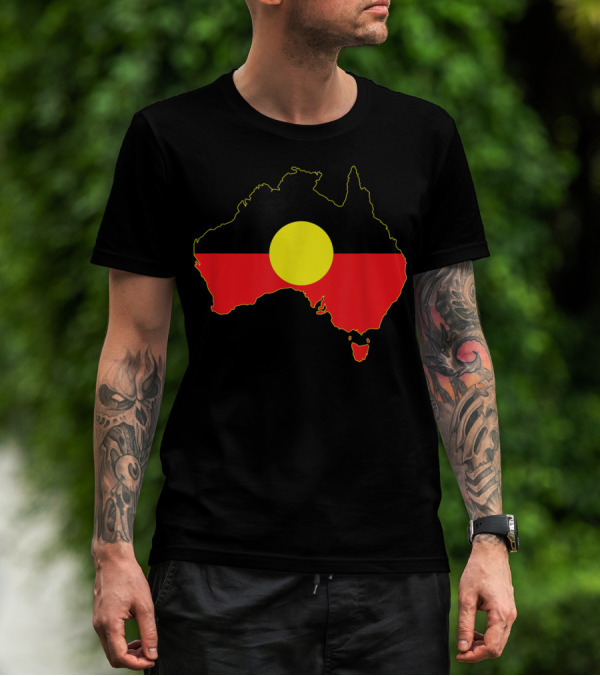 Aboriginal Flag Incorporated Map Of Australia T-Shirt