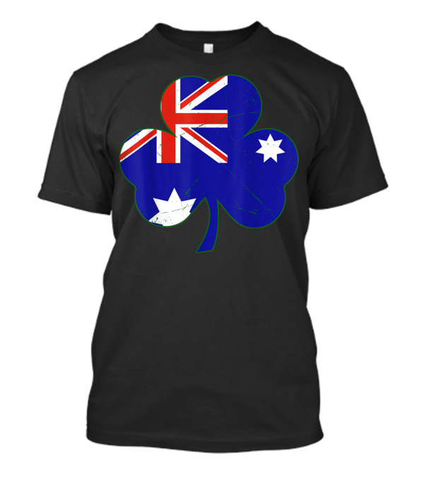 Australia Flag Irish Shamrock Emblem T-Shirt