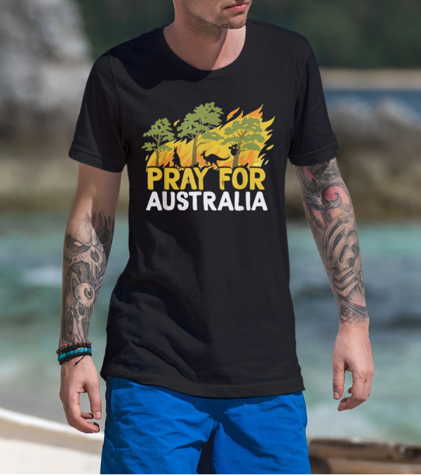 Pray For Australia Kangaroo And Wildlife Bushfire Appeal T-Shirt
