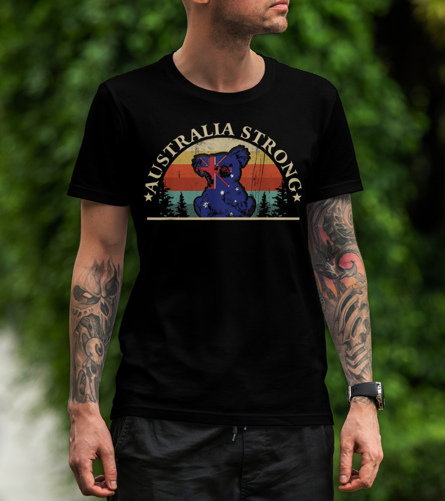 Australia Strong Koala Retro Support T-Shirt