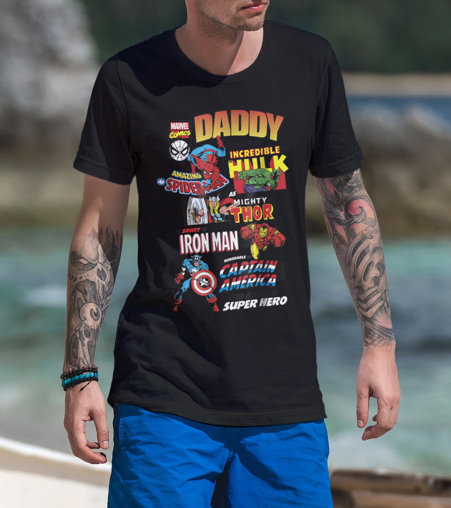 Marvel Comics Daddy You Are Our Super Hero Father's Day Avengers T-Shirt