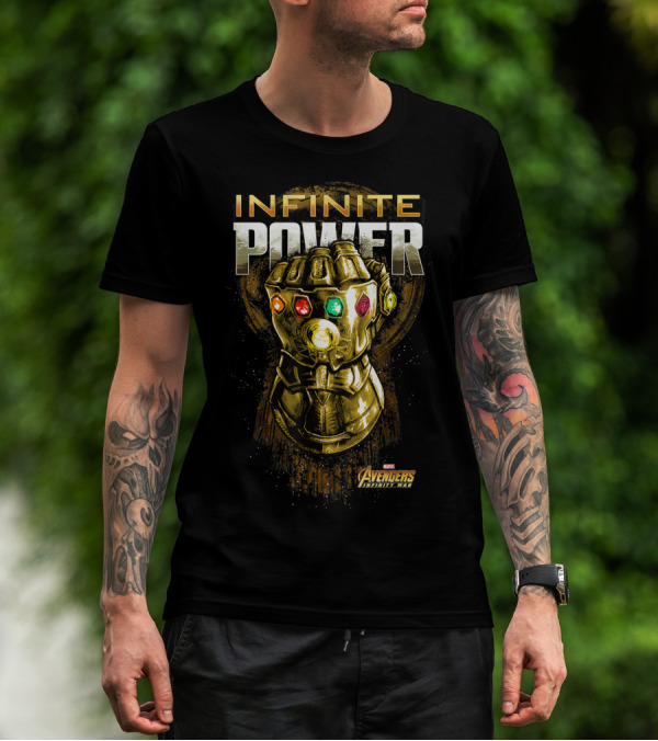 Infinite Power Gold Gauntlet Marvel Avengers Infinity War T-Shirt