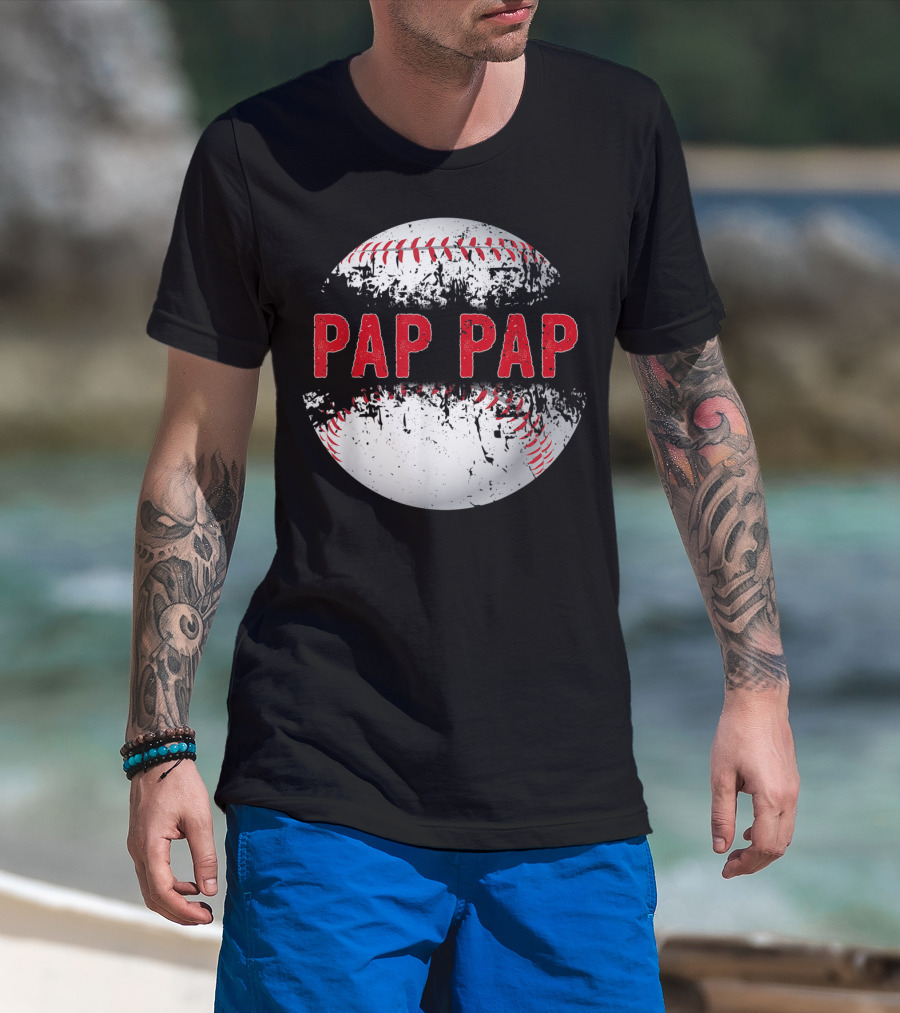 Pap Pap Baseball Softball Lover Father's Day T-Shirt