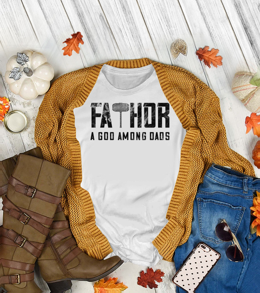 Fathor Mjolnir A God Among Dads T-Shirt