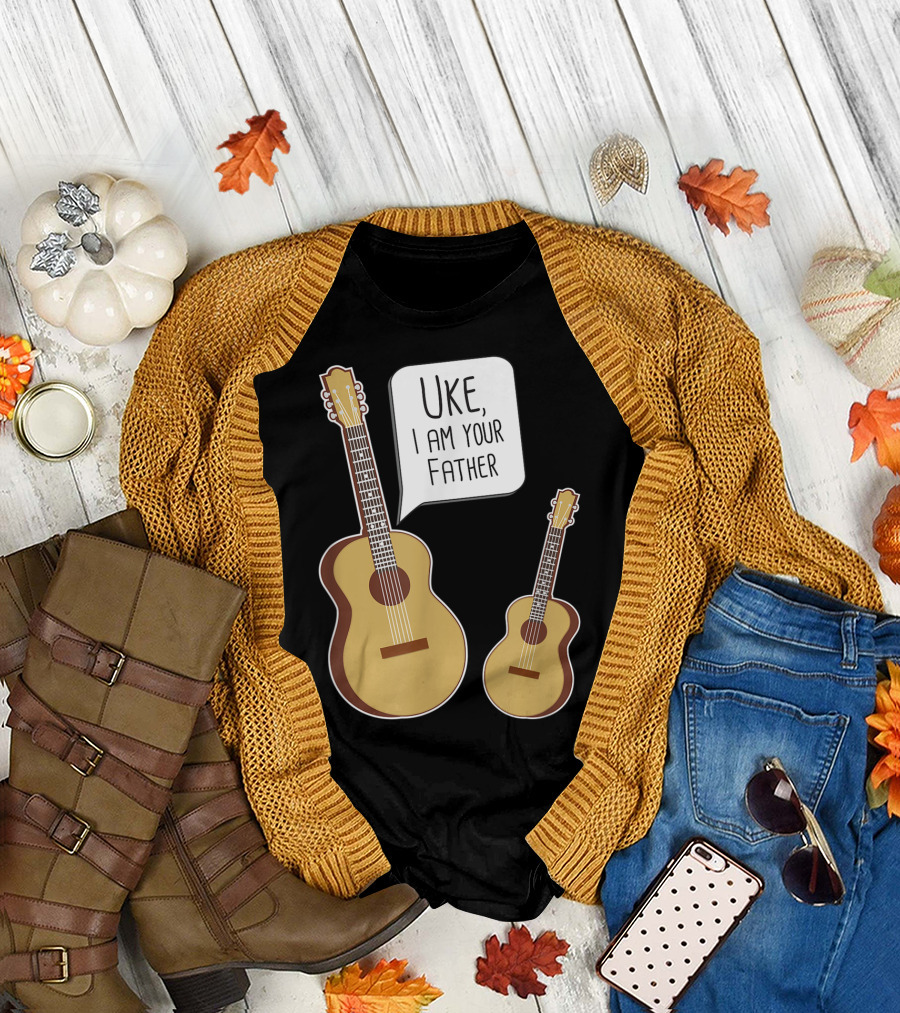 Uke I Am Your Father Funny Guitar and Ukulele Conversation T-Shirt