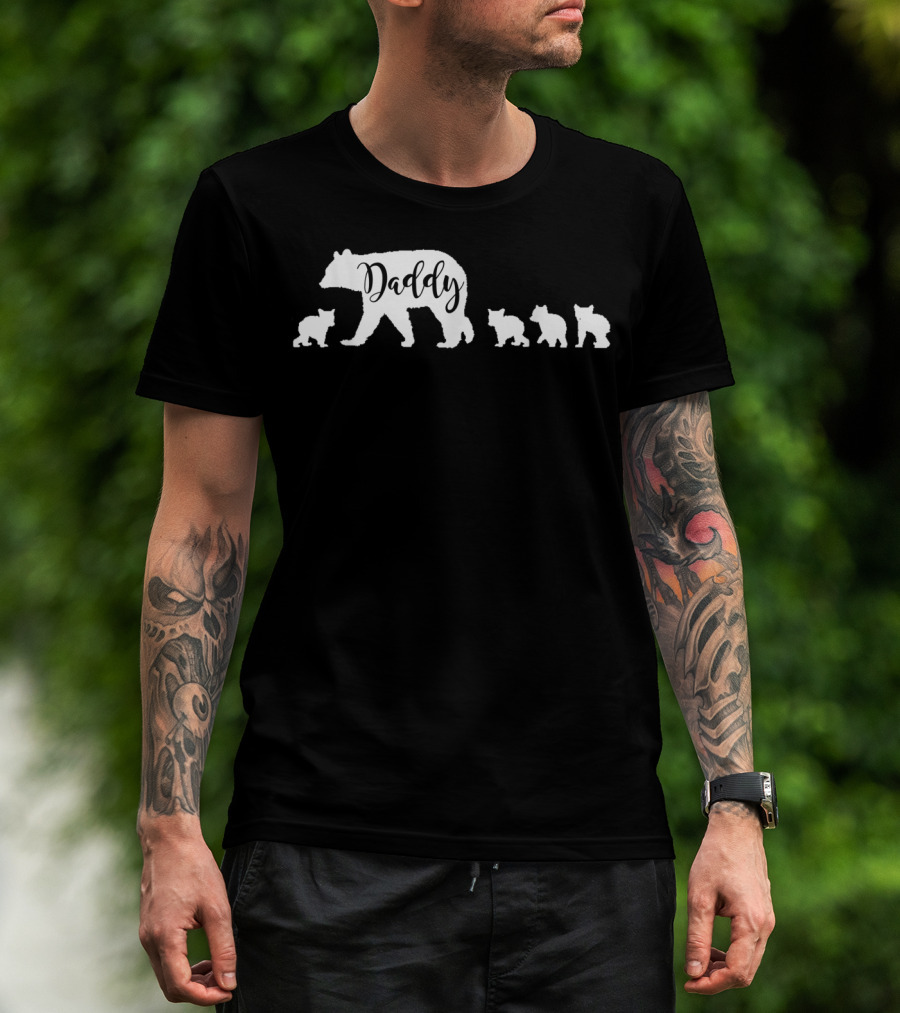 Daddy Bear And Four Cubs Dad Father Papa T-Shirt