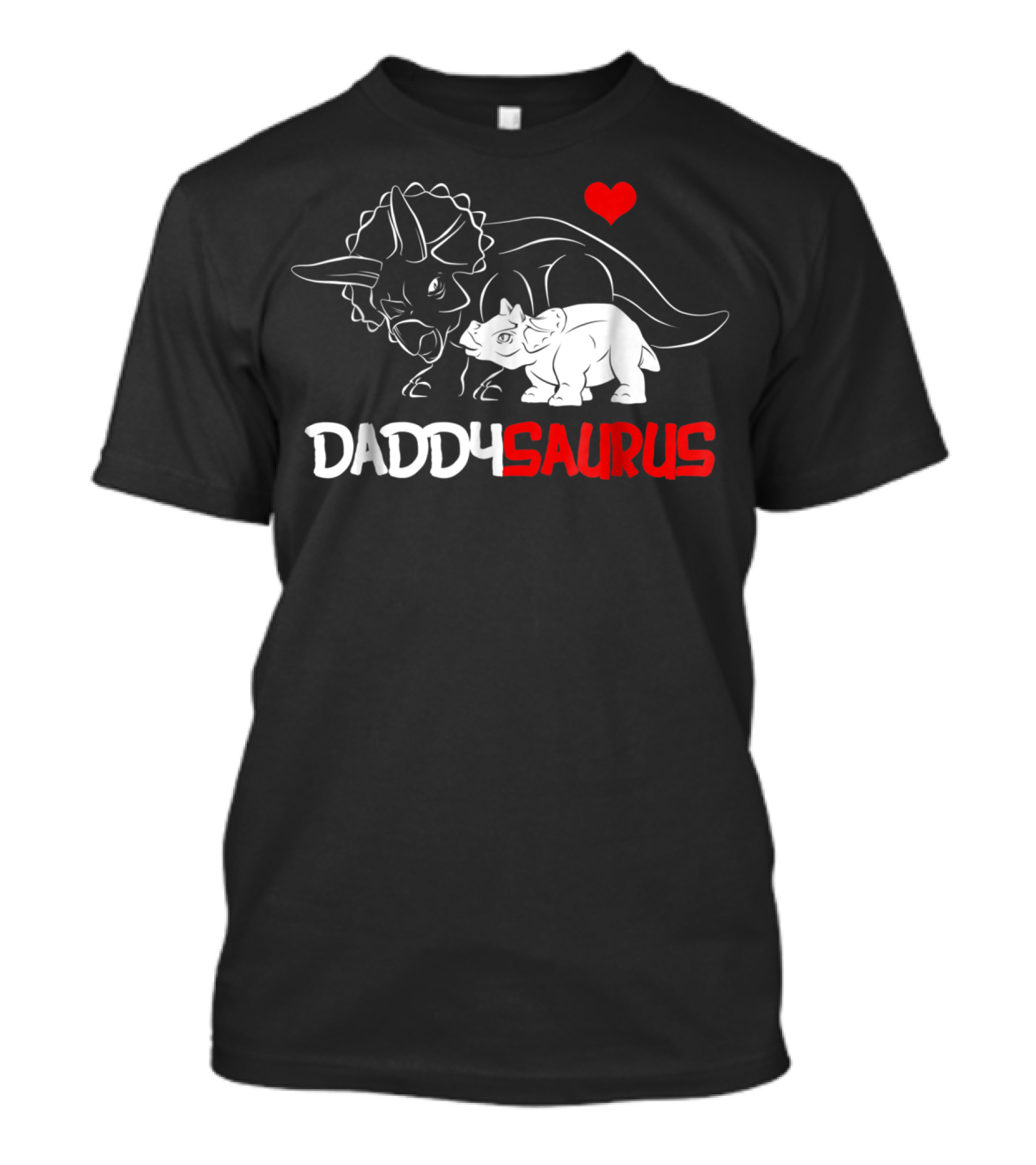 Daddysaurus Triceratops Father Baby Girl Heart T-Shirt