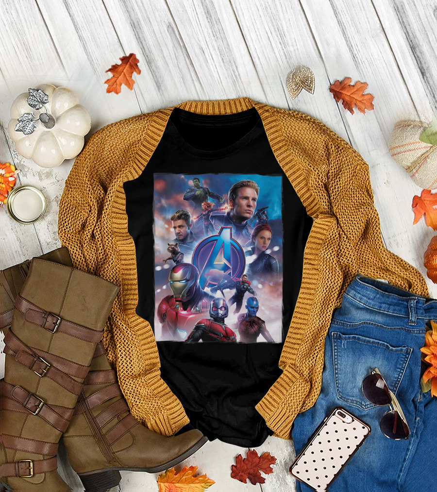 Avengers Endgame Marvel Captain America Iron Man Black Widow Thor Hulk Rocket Raccoon Ant-Man Nebula T-Shirt