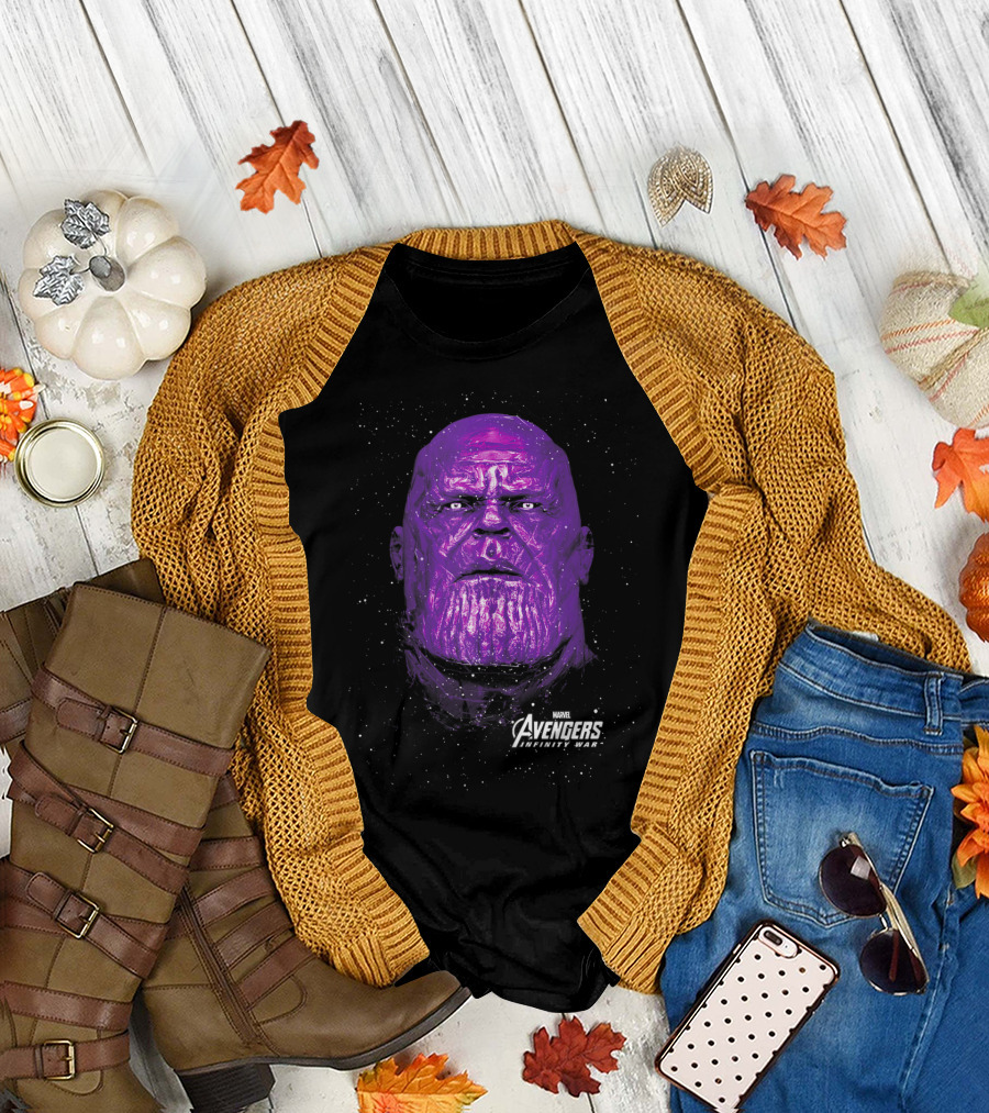Marvel Avengers Infinity War Thanos Comic Head T-Shirt