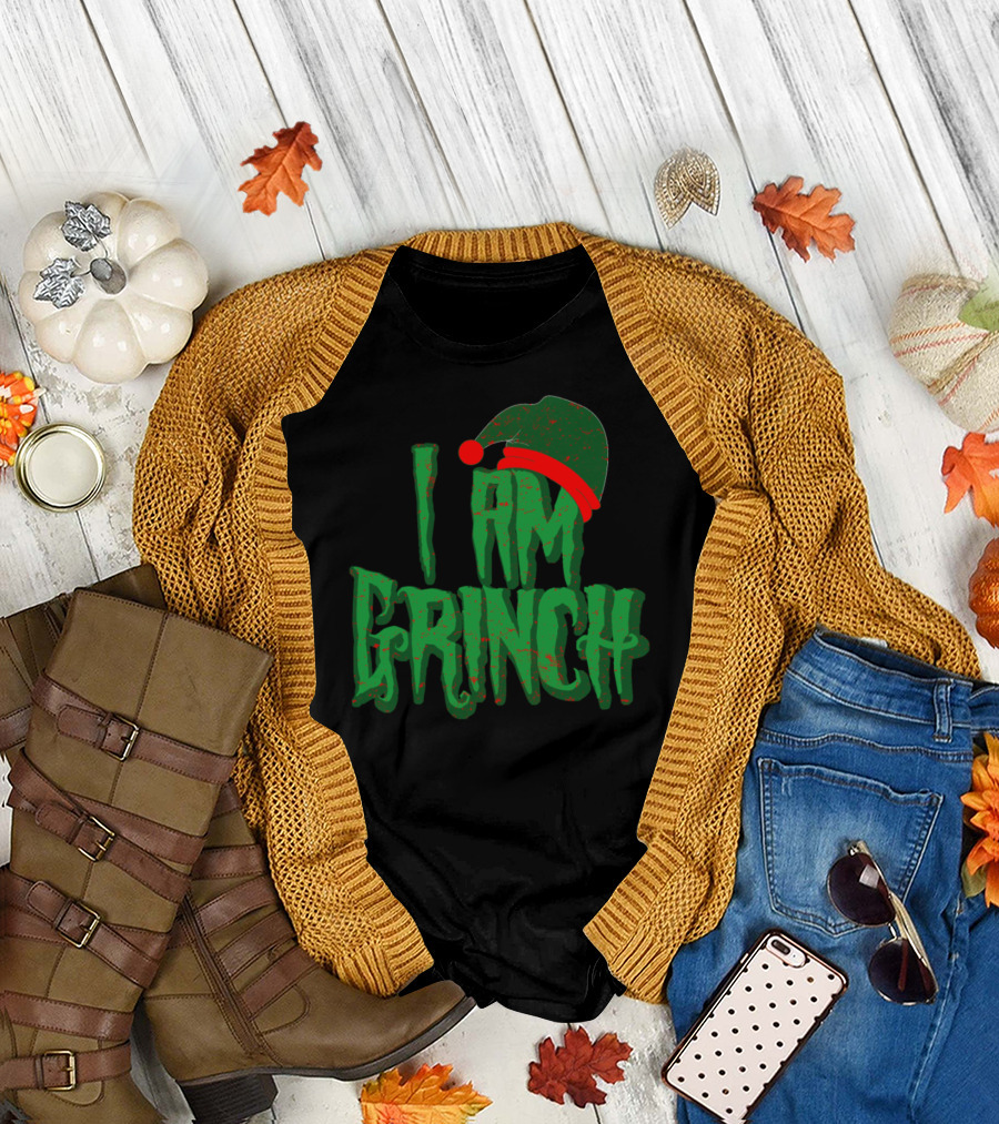 I Am Grinch Christmas Hat T-Shirt