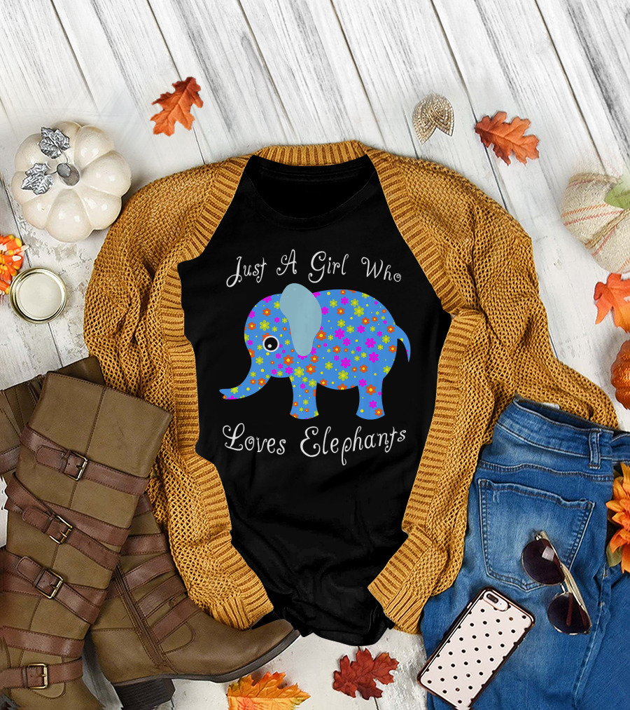 Just A Girl Who Loves Elephants Cute Elephant Animal Lover T-Shirt