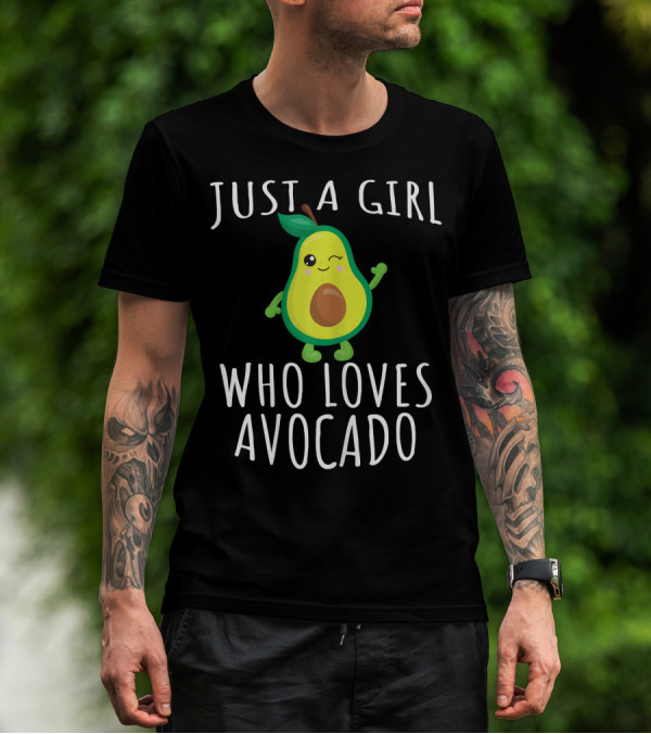 Just A Girl Who Loves Avocado Cute Winking Guacamole T-Shirt