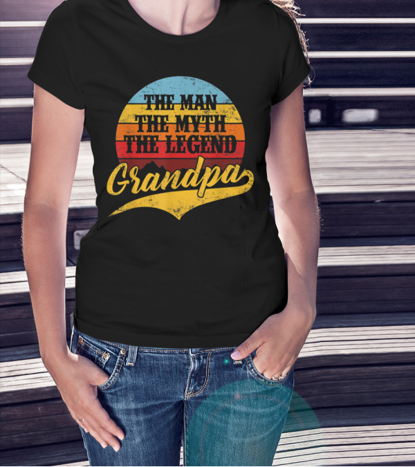 The Man The Myth The Legend Grandpa Vintage Sunset T-Shirt