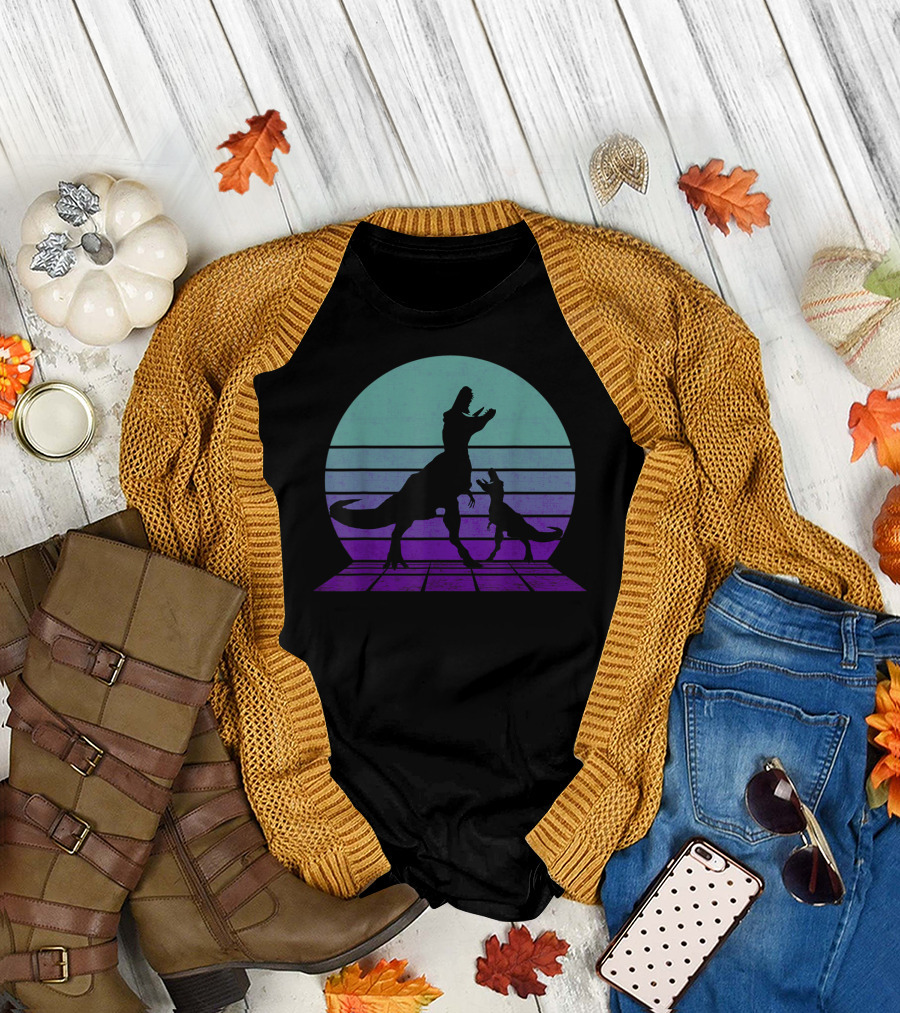 Retro Trex Dinosaur Father's Day Tyrannosaurus T-Shirt