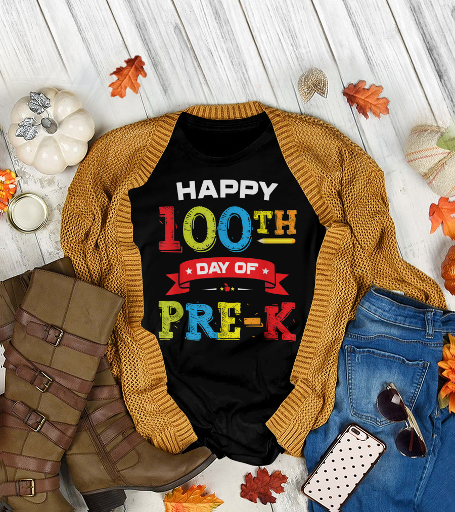 Celebrate Happy 100th Day of Pre-K for Teachers and Students T-Shirt
