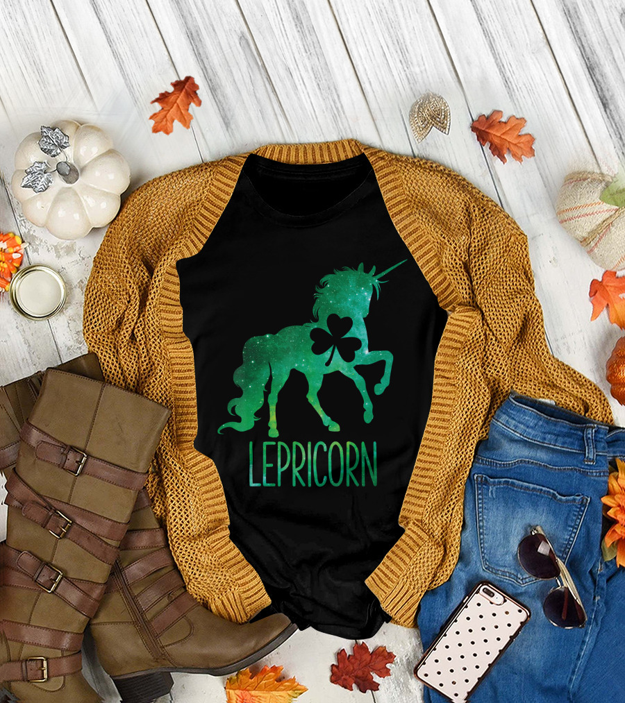 Lepricorn Unicorn Shamrock St Patricks Day Girls T-Shirt