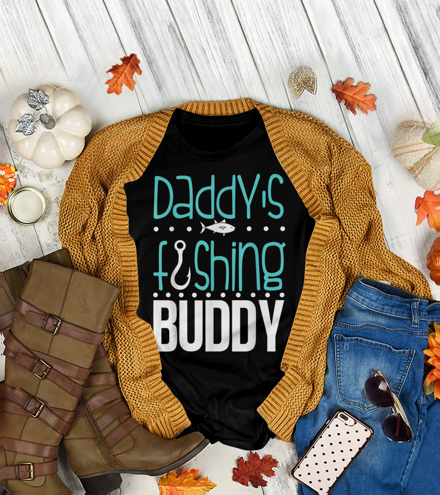 Daddy's Fishing Buddy Fish Hook T-Shirt