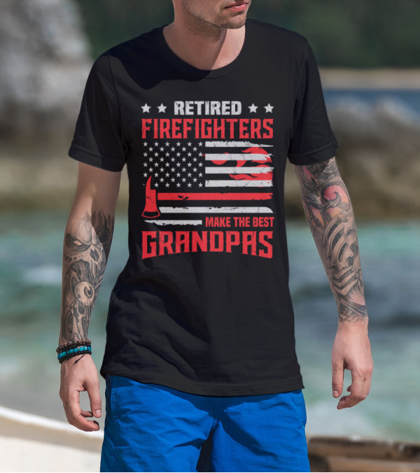 Retired Firefighters Make The Best Grandpas Thin Red Line T-Shirt