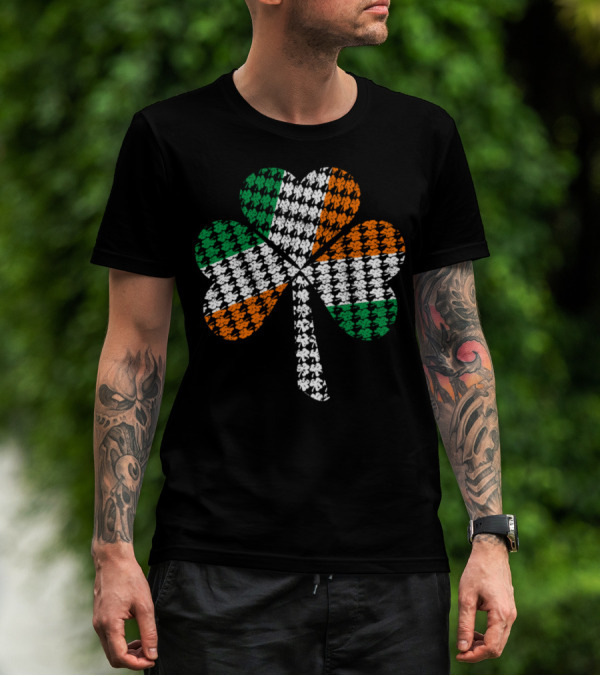 Shamrock Irish Flag Houndstooth T-Shirt