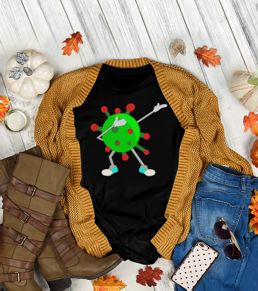 Dabbing Cartoon Virus Meme Character T-Shirt