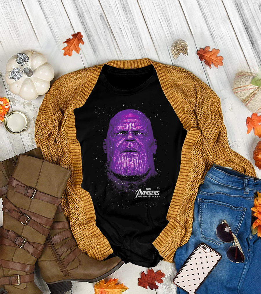 Marvel Avengers Infinity War Thanos Purple Villain Face T-Shirt