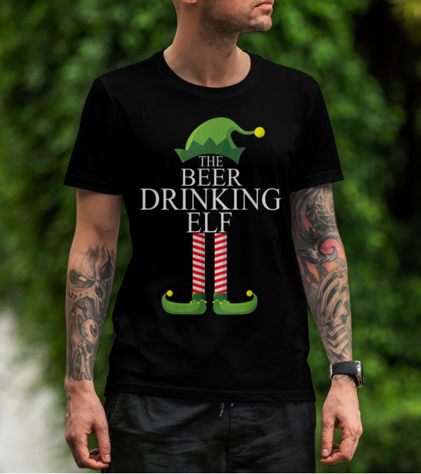 The Beer Drinking Elf Family Matching Christmas T-Shirt