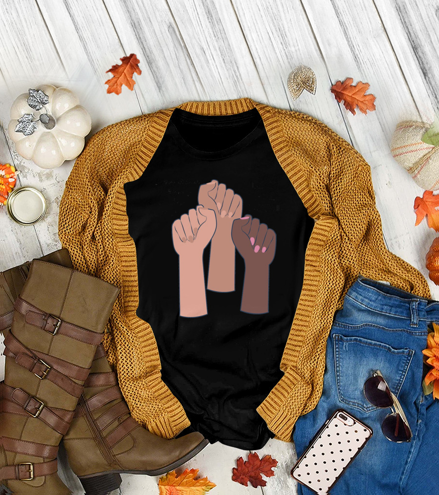International Women's Day Each For Equal Fists Raised Empowerment T-Shirt