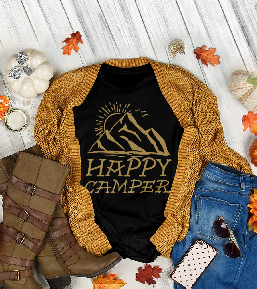 Happy Camper Gold Mountains Sunburst T-Shirt