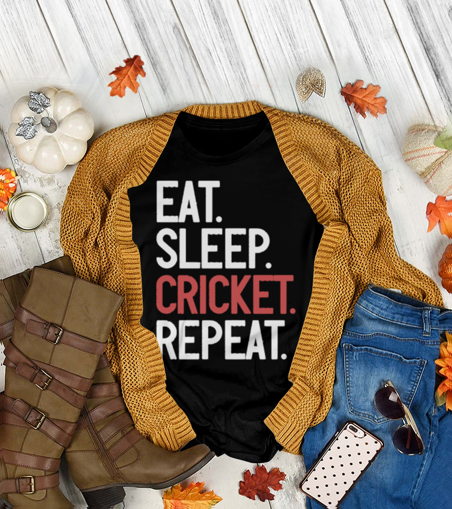 Eat Sleep Cricket Repeat Lifestyle T-Shirt