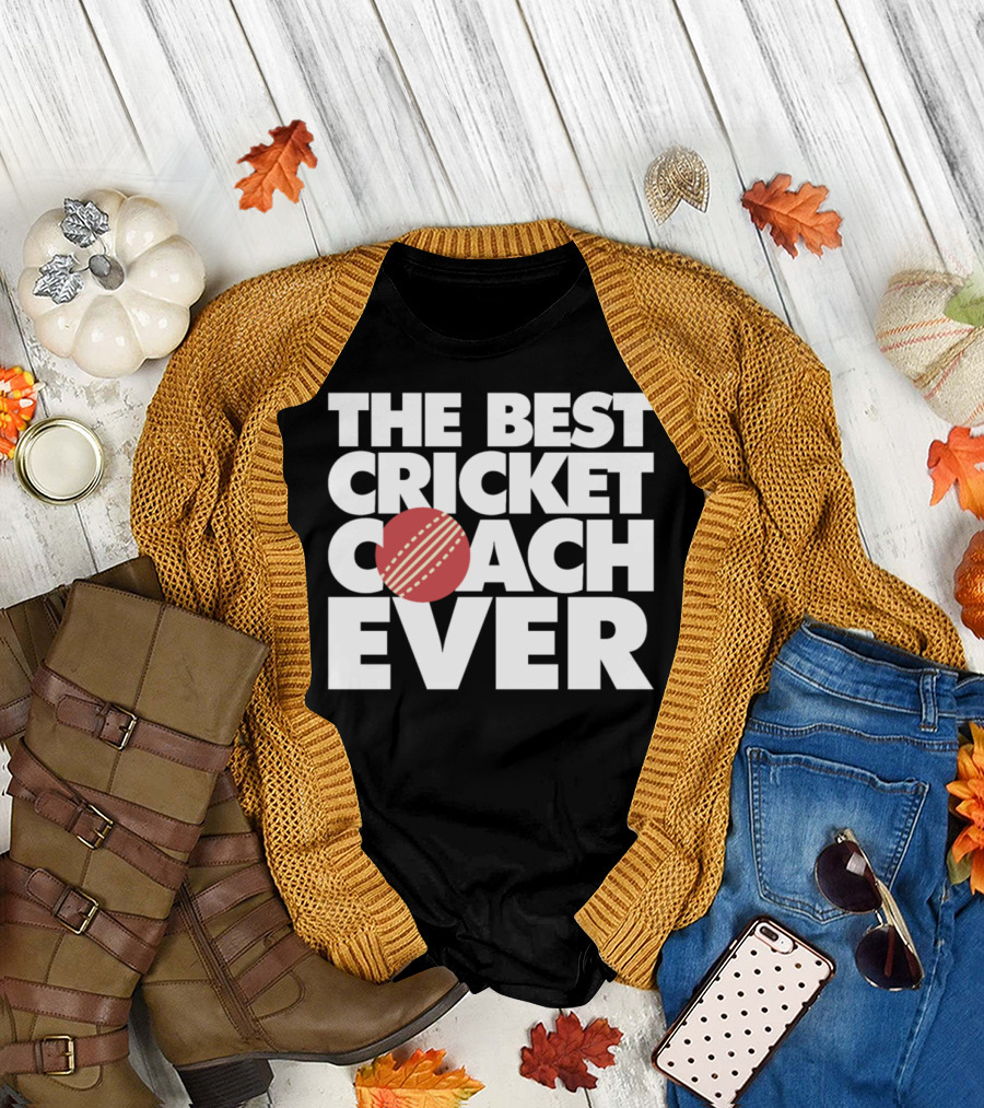 The Best Cricket Coach Ever Red Ball Accent T-Shirt