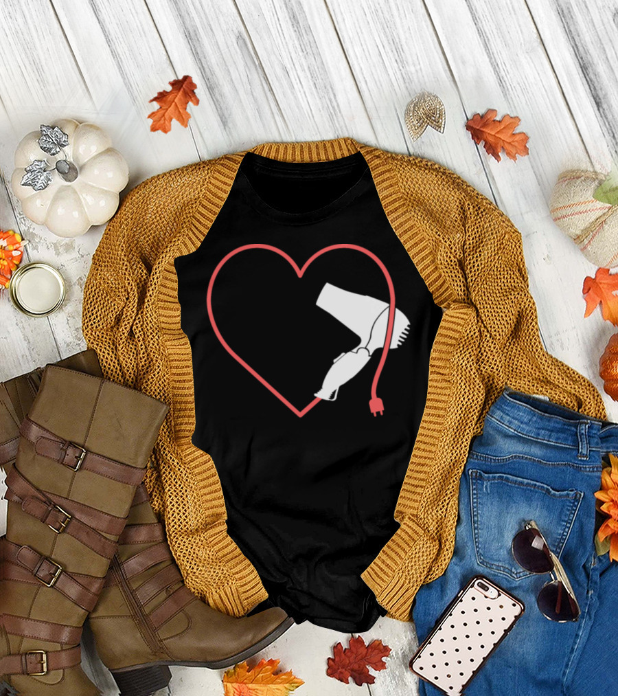 Cute Hair Stylist Heart with Hair Dryer T-Shirt