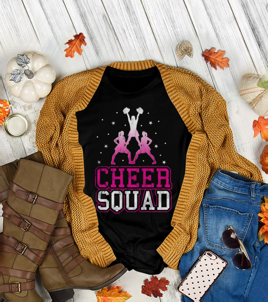 Cheer Squad Cheerleading Team Star Formation T-Shirt