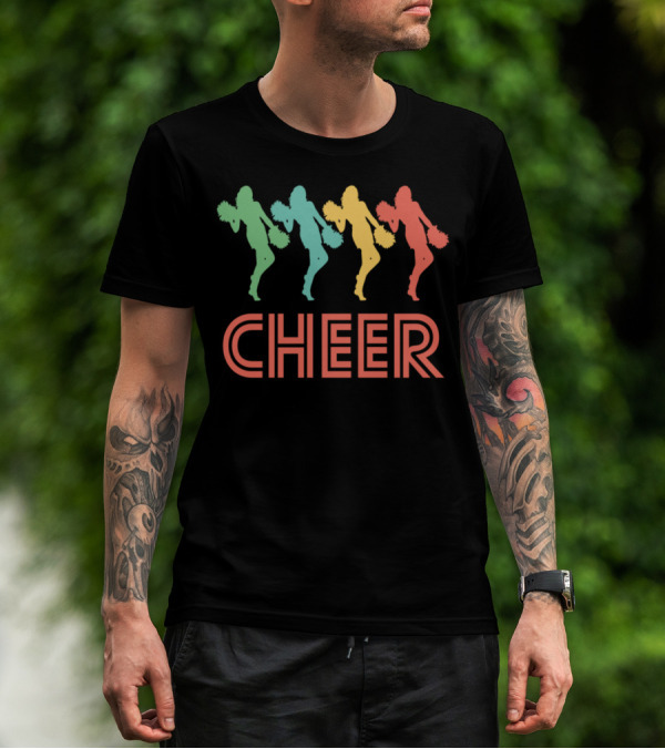 Retro Colorful Cheer Silhouettes Pop T-Shirt