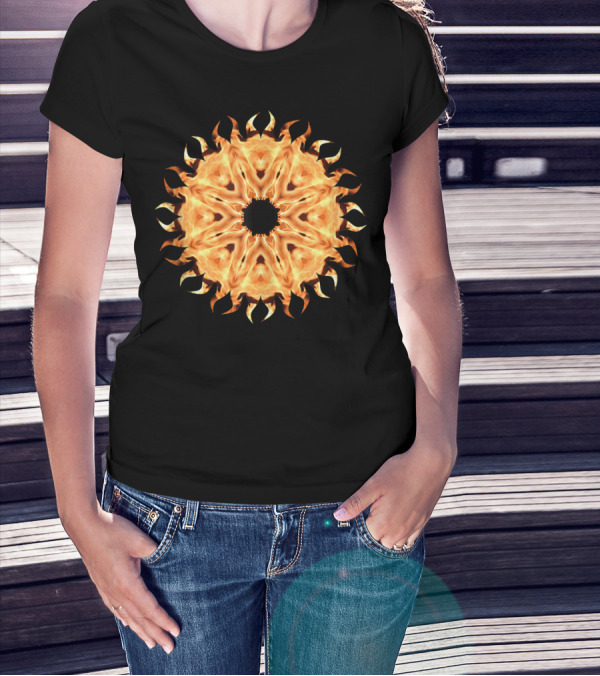 Cabo San Lucas Fire Pit Mandala Flame Sunburst T-Shirt