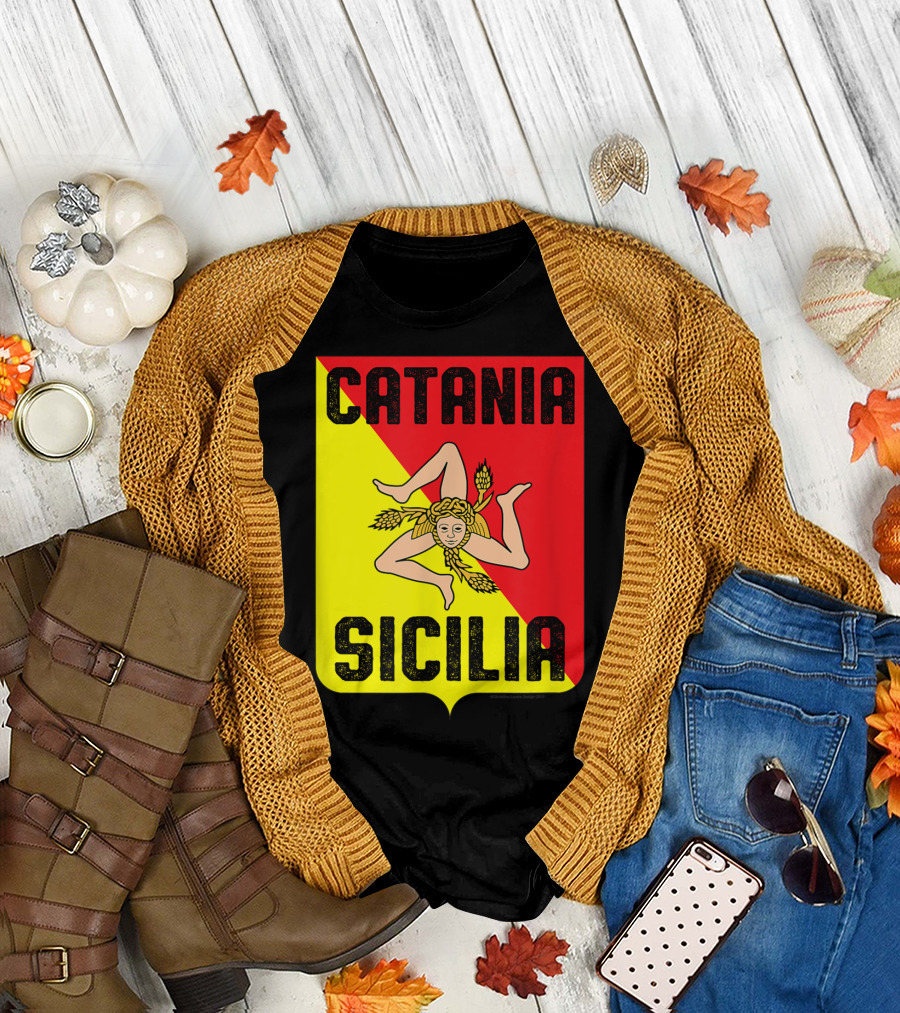 Catania Sicilia Trinacria Flag T-Shirt