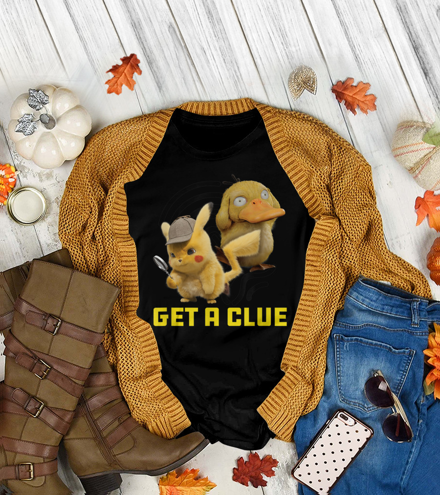 Detective Pikachu and Psyduck Get a Clue Adventure T-Shirt