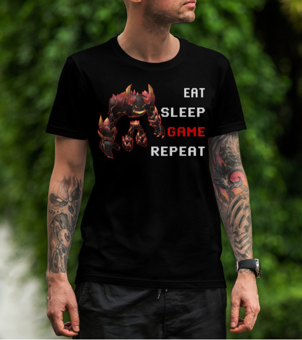 Eat Sleep Game Repeat Video Gamer Monster T-Shirt