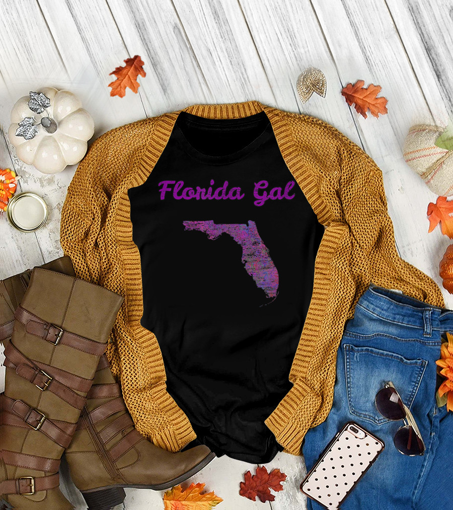 Florida Gal Colorful Florida Map T-Shirt