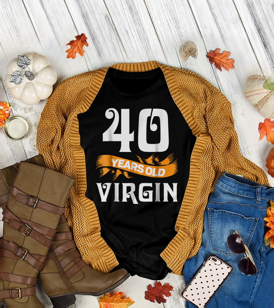 40 Years Old Virgin Funny Perfectly Aged 40Th T-Shirt
