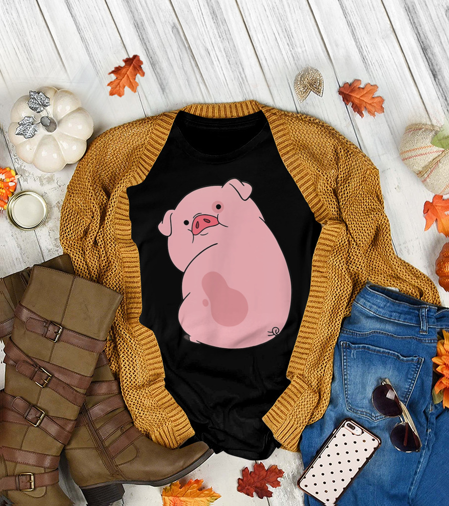Disney Channel Gravity Falls Waddles The Pig Cute Cartoon Character T-Shirt