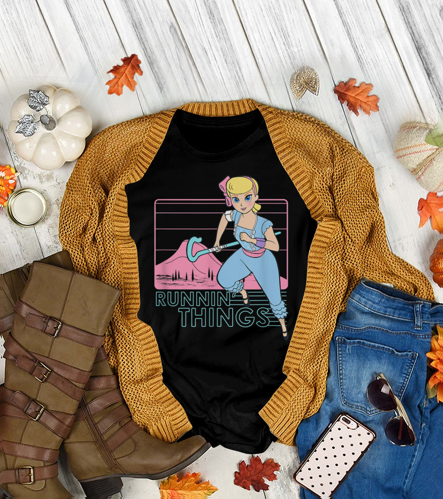 Disney Pixar Toy Story 4 Bo Peep Runnin' Things Retro 80s T-Shirt
