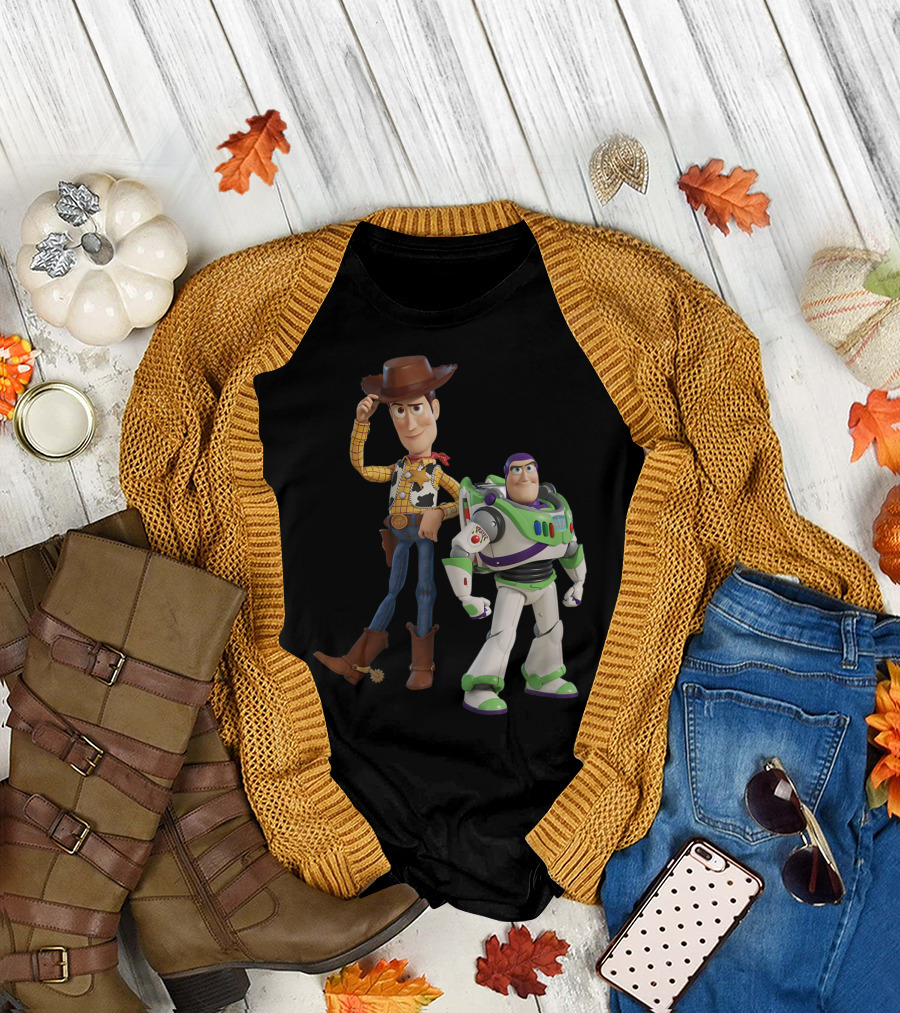 Disney Pixar Toy Story 4 Woody and Buzz Lightyear Characters T-Shirt