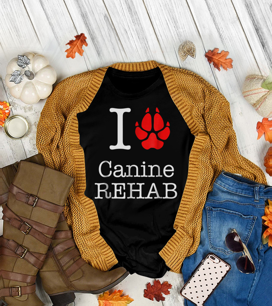 I Love Canine Rehab Paw Prints T-Shirt