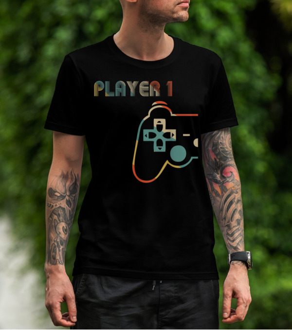 Matching Gamer Couple Player 1 Controller T-Shirt