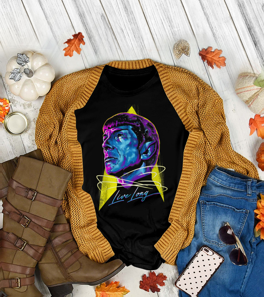 Star Trek Spock Live Long Vibrant Galaxy T-Shirt