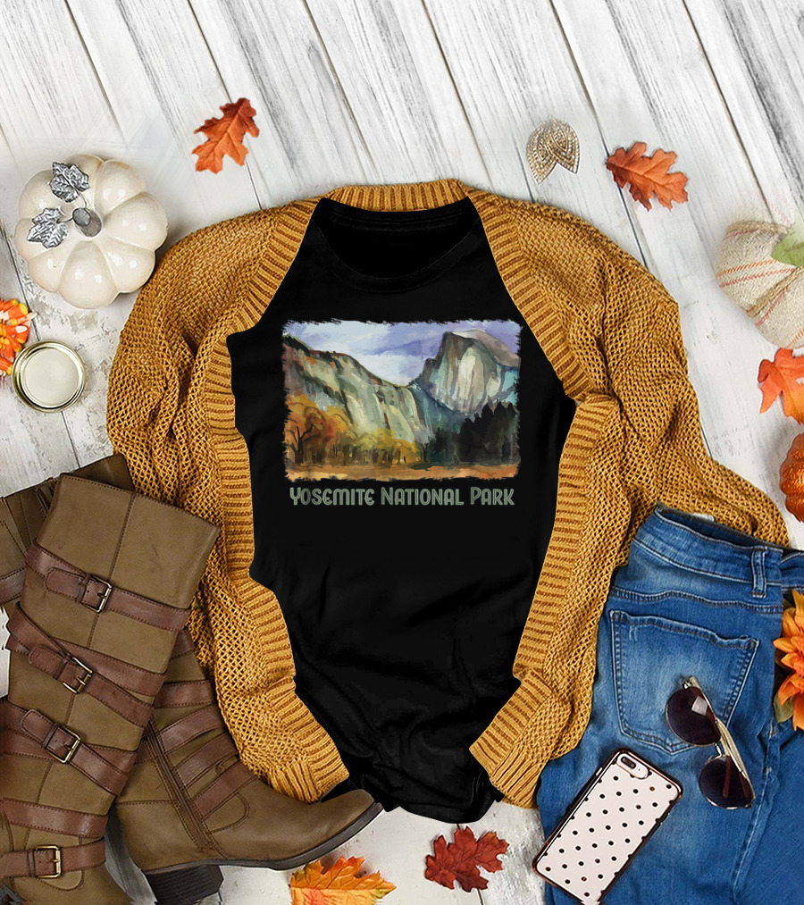 Yosemite National Park Scenic Half Dome Landscape T-Shirt